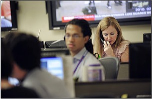 Victor Marsh working in the U.S. Department of State Operations Center, 2010